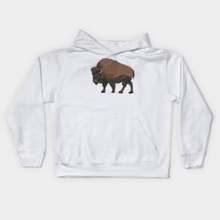 Bison cartoon illustration Kids Hoodie